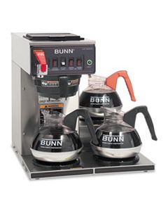 BUNCWTF153LP CWTF-3 THREE BURNER AUTOMATIC COFFEE BREWER, STAINLESS STEEL, BLACK