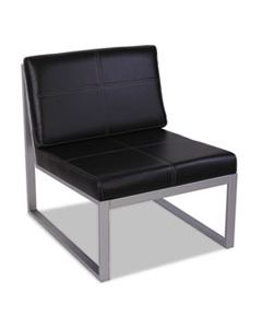 ALERL8319CS ALERA ISPARA SERIES ARMLESS CHAIR, 26.38" X 31.13" X 30", BLACK SEAT/BLACK BACK, SILVER BASE