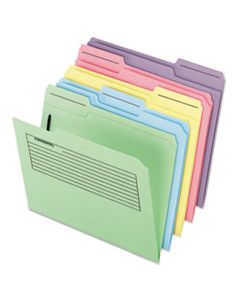 PFX45270 PRINTED NOTES FOLDER WITH ONE FASTENER, 1/3-CUT TABS, LETTER SIZE, ASSORTED, 30/PACK