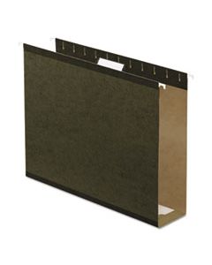 PFX4152X3 EXTRA CAPACITY REINFORCED HANGING FILE FOLDERS WITH BOX BOTTOM, LETTER SIZE, 1/5-CUT TAB, STANDARD GREEN, 25/BOX