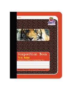 PAC2427 COMPOSITION BOOK, PITMAN RULE, RED COVER, 9.75 X 7.5, 100 SHEETS
