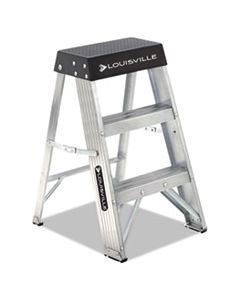 DADAS3002 ALUMINUM STEP STOOL, 2-STEP, 17W X 18.25 SPREAD X 26H, ALUMINUM/BLACK