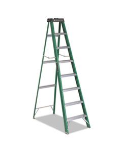 DADFS4008 FIBERGLASS STEP LADDER, 8 FT WORKING HEIGHT, 225 LBS CAPACITY, 7 STEP, GREEN/BLACK