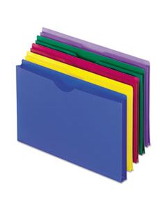 PFX50993 POLY FILE JACKETS, STRAIGHT TAB, LEGAL SIZE, ASSORTED COLORS, 5/PACK