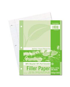 PAC3202 ECOLOGY FILLER PAPER, 3-HOLE, 8.5 X 11, MEDIUM/COLLEGE RULE, 150/PACK