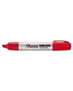 SAN15002 KING SIZE PERMANENT MARKER, BROAD CHISEL TIP, RED, DOZEN