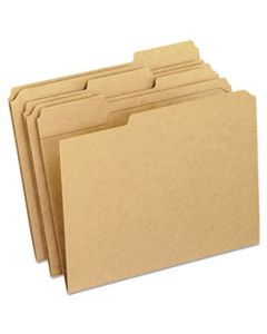 PFXRK15213 DARK KRAFT FILE FOLDERS WITH DOUBLE-PLY TOP, 1/3-CUT TABS, LETTER SIZE, KRAFT, 100/BOX