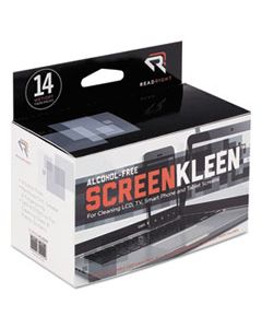 REARR1291 SCREENKLEEN ALCOHOL-FREE WIPES, CLOTH, 5 X 5, 14/BOX