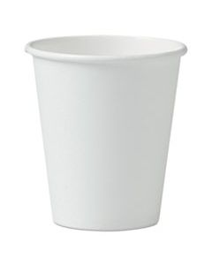SCC376W SINGLE-SIDED POLY PAPER HOT CUPS, 6 OZ, WHITE, 50/PACK, 20 PACKS/CARTON