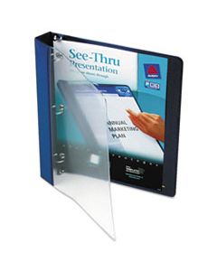AVE10851 SEE-THRU VIEW BINDER WITH ROUND RINGS, 3 RINGS, 1" CAPACITY, 11 X 8.5, BLUE