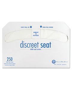 HOSDS5000CT DISCREET SEAT HALF-FOLD TOILET SEAT COVERS, WHITE, 250/PACK, 20 PACKS/CARTON