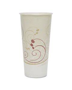 SCCRS22NSYM SYMPHONY TREATED-PAPER COLD CUPS, 22OZ, WHITE/BEIGE/RED, 50/BAG, 20 BAGS/CARTON