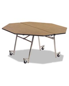 VIRMT60OCT084 FOLDING MOBILE SHAPE TABLE, OCTAGONAL, 60 DIA. X 29H, MEDIUM OAK