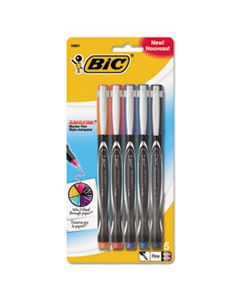 BICFPINAP51AST INTENSITY STICK MARKER PEN, 0.5MM, ASSORTED FASHION COLOR INK/BARREL, 5/PACK