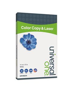 UNV96244 DELUXE COLOR COPY & LASER PAPER, 98 BRIGHT, 28LB, 11 X 17, WHITE, 500/REAM