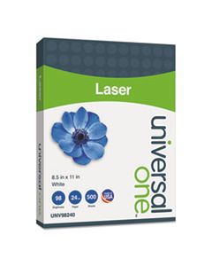 UNV98240 DELUXE LASER PAPER, 98 BRIGHT, 24LB, 8.5 X 11, WHITE, 500/REAM