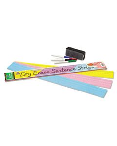 PAC5186 DRY ERASE SENTENCE STRIPS, 24 X 3, ASSORTED: BLUE/PINK/YELLOW, 30/PACK