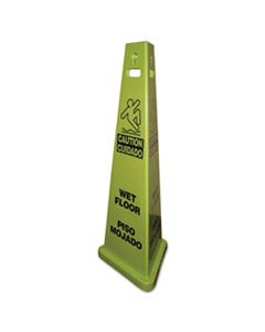 IMP9140 TRIVU 3-SIDED WET FLOOR SAFETY SIGN, YELLOW/GREEN, 14 3/4 X 4 3/4 X 40, PLASTIC, 3/CARTON