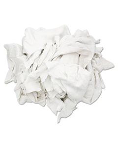 HOS33350 RECLAIMED WHITE SWEATSHIRT RAGS, BLEACHED WHITE, 50 LB BOX