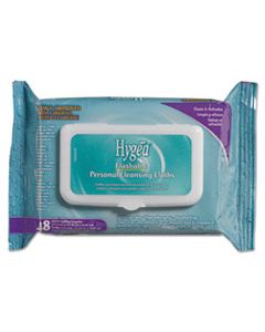 NICA500F48 HYGEA FLUSHABLE PERSONAL CLEANSING CLOTHS, 6 1/4X5 3/8, WHITE,48/PACK,12/CARTON