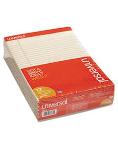 UNV35882 COLORED PERFORATED WRITING PADS, WIDE/LEGAL RULE, 8.5 X 11, IVORY, 50 SHEETS, DOZEN