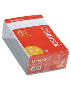UNV35850 COLORED PERFORATED WRITING PADS, NARROW RULE, 5 X 8, BLUE, 50 SHEETS, DOZEN