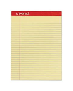 UNV10630 PERFORATED WRITING PADS, WIDE/LEGAL RULE, 8.5 X 11.75, CANARY, 50 SHEETS, DOZEN