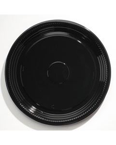 WNAA518PBL CATERLINE CASUALS THERMOFORMED PLATTERS, PET, BLACK, 18" DIAMETER