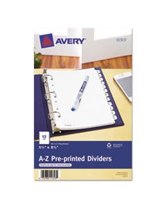 AVE11313 PREPRINTED TAB DIVIDERS, 12-TAB, 8 1/2 X 5 1/2