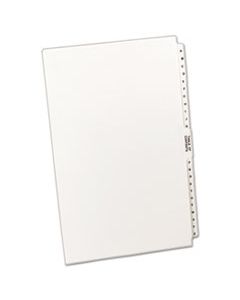 AVE11375 PREPRINTED LEGAL EXHIBIT SIDE TAB INDEX DIVIDERS, AVERY STYLE, 27-TAB, A TO Z, 14 X 8.5, WHITE, 1 SET