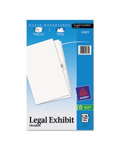 AVE11371 PREPRINTED LEGAL EXHIBIT SIDE TAB INDEX DIVIDERS, AVERY STYLE, 26-TAB, 1 TO 25, 14 X 8.5, WHITE, 1 SET