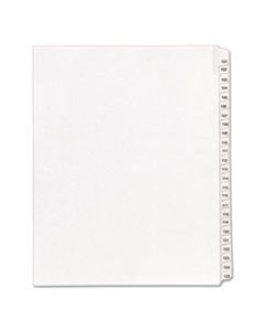 AVE01705 PREPRINTED LEGAL EXHIBIT SIDE TAB INDEX DIVIDERS, ALLSTATE STYLE, 25-TAB, 101 TO 125, 11 X 8.5, WHITE, 1 SET