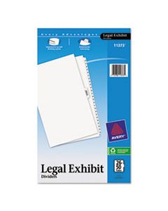 AVE11373 PREPRINTED LEGAL EXHIBIT SIDE TAB INDEX DIVIDERS, AVERY STYLE, 26-TAB, 26 TO 50, 14 X 8.5, WHITE, 1 SET