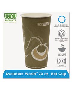 ECOEPBRHC20EW EVOLUTION WORLD 24% RECYCLED CONTENT HOT CUPS, 20 OZ, 50/PACK, 20 PACKS/CARTON