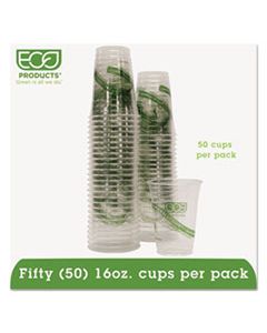 ECOEPCC16GSPK GREENSTRIPE RENEWABLE AND COMPOSTABLE COLD CUPS CONVENIENCE PACK, CLEAR, 16 OZ, 50/PACK