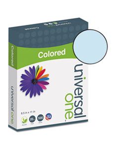 UNV11202 DELUXE COLORED PAPER, 20LB, 8.5 X 11, BLUE, 500/REAM