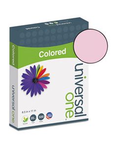 UNV11204 DELUXE COLORED PAPER, 20LB, 8.5 X 11, PINK, 500/REAM