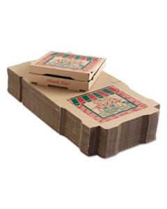 ARV9124314 CORRUGATED PIZZA BOXES, 12 X 12 X 1 3/4, KRAFT, 50/CARTON