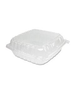 DCCC95PST1 CLEARSEAL PLASTIC HINGED CONTAINER, LARGE, 9X9-1/2X3, CLEAR, 100/BAG