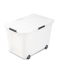 AVT34009 ROLLING 15-GAL. STORAGE BOX, LETTER/LEGAL FILES, 23.75" X 15.75" X 15.75", CLEAR