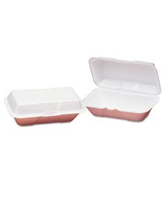 GNP21900 FOAM HOAGIE HINGED CONTAINER, LARGE, WHITE, 9-1/2X5-1/4X3-1/2, 100/BAG