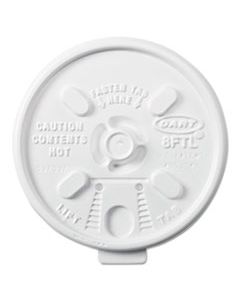 DCC8FTL LIFT N' LOCK PLASTIC HOT CUP LIDS, FITS 6 OZ TO 10 OZ CUPS, WHITE, 1,000/CARTON