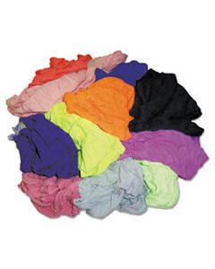 HOS24510 NEW COLORED KNIT POLO T-SHIRT RAGS, ASSORTED COLORS, 10 POUNDS/BAG