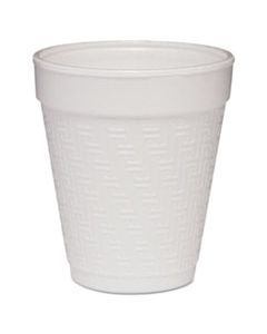 DCC8KY8 SMALL FOAM DRINK CUP, 8 OZ, WHITE WITH GREEK KEY DESIGN, 25/BAG, 40 BAGS/CARTON