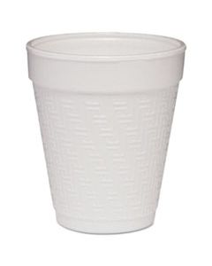 DCC8KY8 SMALL FOAM DRINK CUP, 8 OZ, WHITE WITH GREEK KEY DESIGN, 25/BAG, 40 BAGS/CARTON
