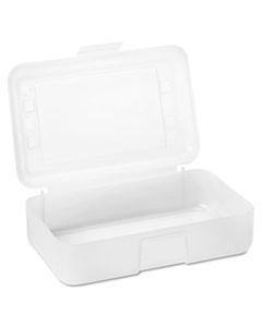 AVT34104 GEM POLYPROPYLENE PENCIL BOX WITH LID, CLEAR, 8 1/2 X 5 1/4 X 2 1/2