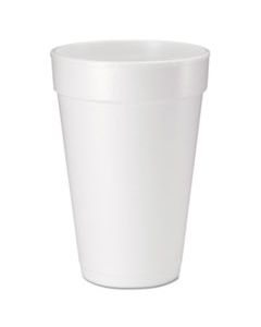 DCC16J165 FOAM DRINK CUPS, 16 OZ, WHITE, 20/BAG, 25 BAGS/CARTON