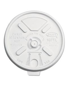 DCC16FTL LIFT N' LOCK PLASTIC HOT CUP LIDS, FITS 12 OZ TO 24 OZ CUPS, TRANSLUCENT, 1,000/CARTON