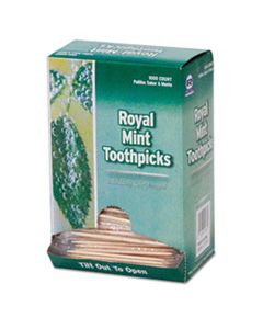 RPPRM115 MINT CELLO-WRAPPED WOOD TOOTHPICKS, 2 1/2", NATURAL, 1000/BOX, 15 BOXES/CARTON