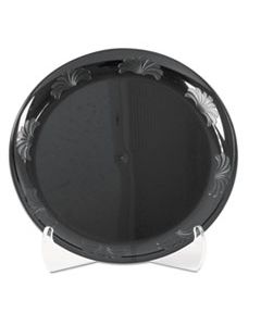 WNADWP10144BK PLASTIC PLATES, 10 1/4 INCHES, DESIGNERWARE DESIGN, BLACK, ROUND, 10/PACK